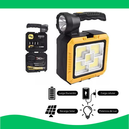 ⭐⭐⭐⭐⭐ Linterna Solar 🔦 + Kit Herramientas Power Bank 🛠️